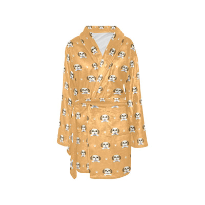 Shih Tzu Print Design LKS303 Women's Fleece Robe