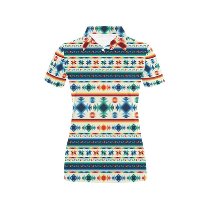 Aztec Pattern Print Design 02 Women's Polo Shirt