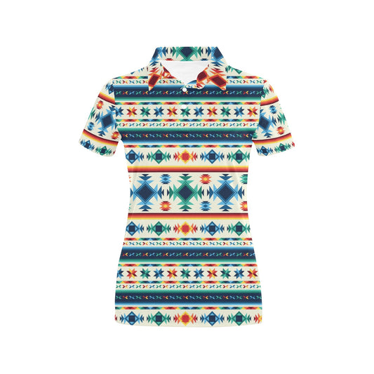 Aztec Pattern Print Design 02 Women's Polo Shirt