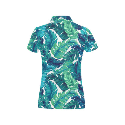 Brightness Tropical Palm Leaves Women's Polo Shirt