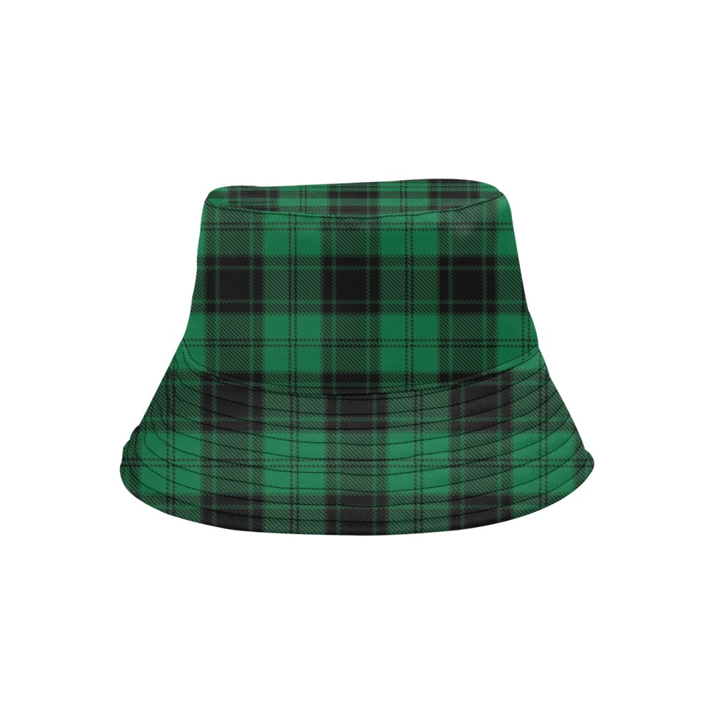 Tartan Green Print Design LKS302 Unisex Bucket Hat