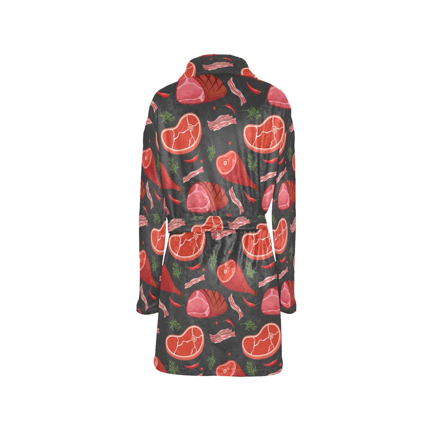 Meat Pattern Print Design 03 Women's Fleece Robe