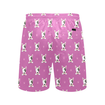 Bull Terrier Happy Print Pattern Men's Swim Trunks Beach Shorts