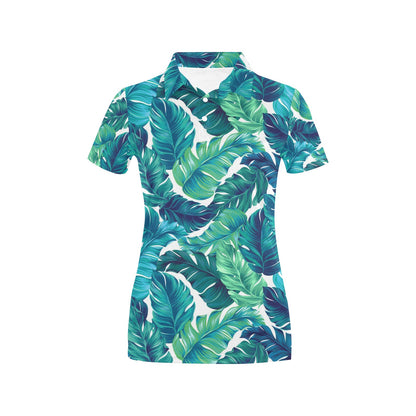 Brightness Tropical Palm Leaves Women's Polo Shirt