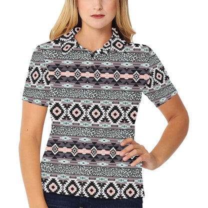 Safari Pattern Print Design LKS302 Women's Polo Shirt