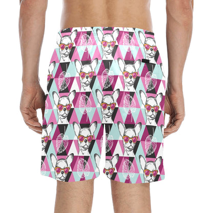Chihuahua Cute Triangle Pattern Men's Swim Trunks Beach Shorts