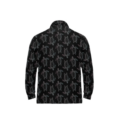 Sea Turtle Print Design LKS3012 Long Sleeve Polo Shirt For Men's