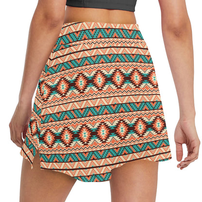 Navajo Western Style Print Pattern 17" Golf & Pickleball Skort with Pockets