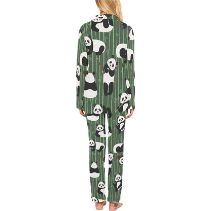 Panda Pattern Print Design A04 Women's Long Pajama Set