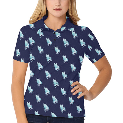 Pegasus Pattern Print Design 03 Women's Polo Shirt