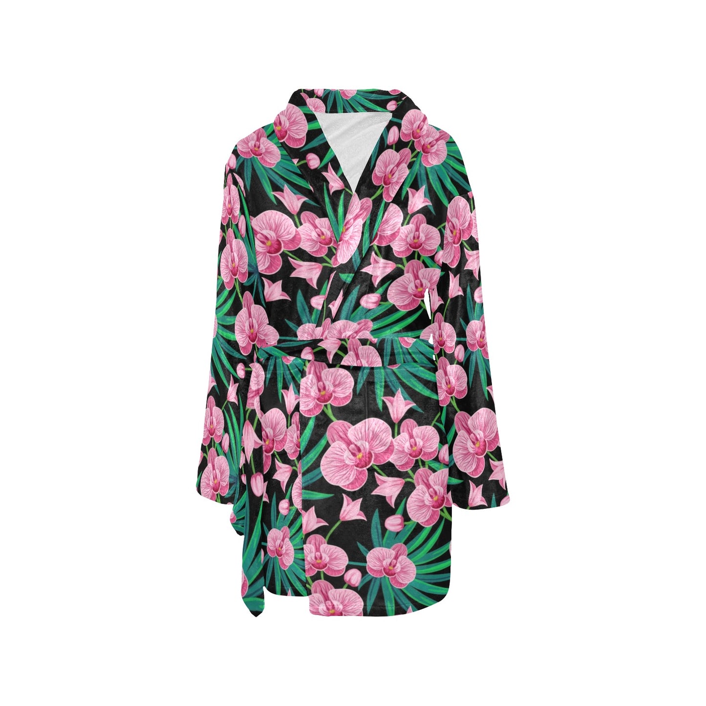 Orchid Pink Pattern Print Design OR06 Women's Fleece Robe