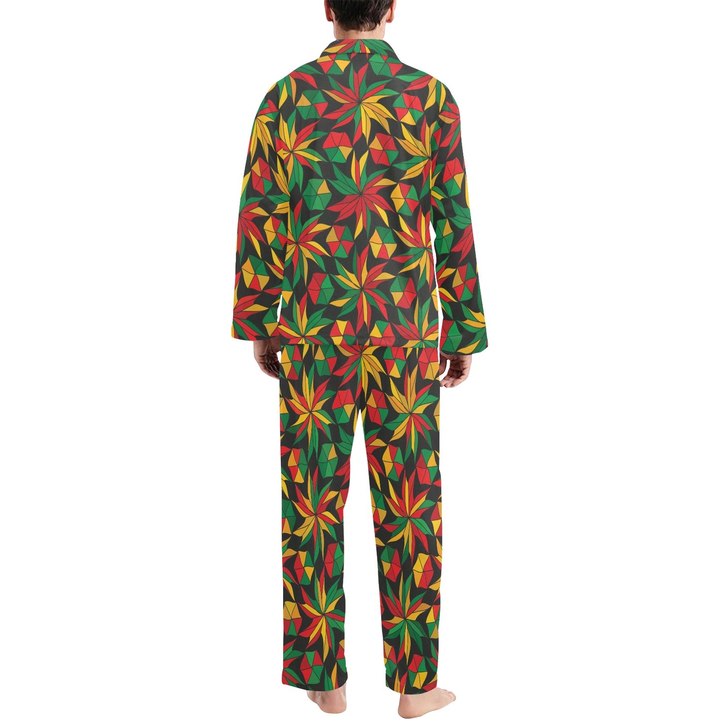 Rastafarian Pattern Print Design A03 Men's Long Pajama Set