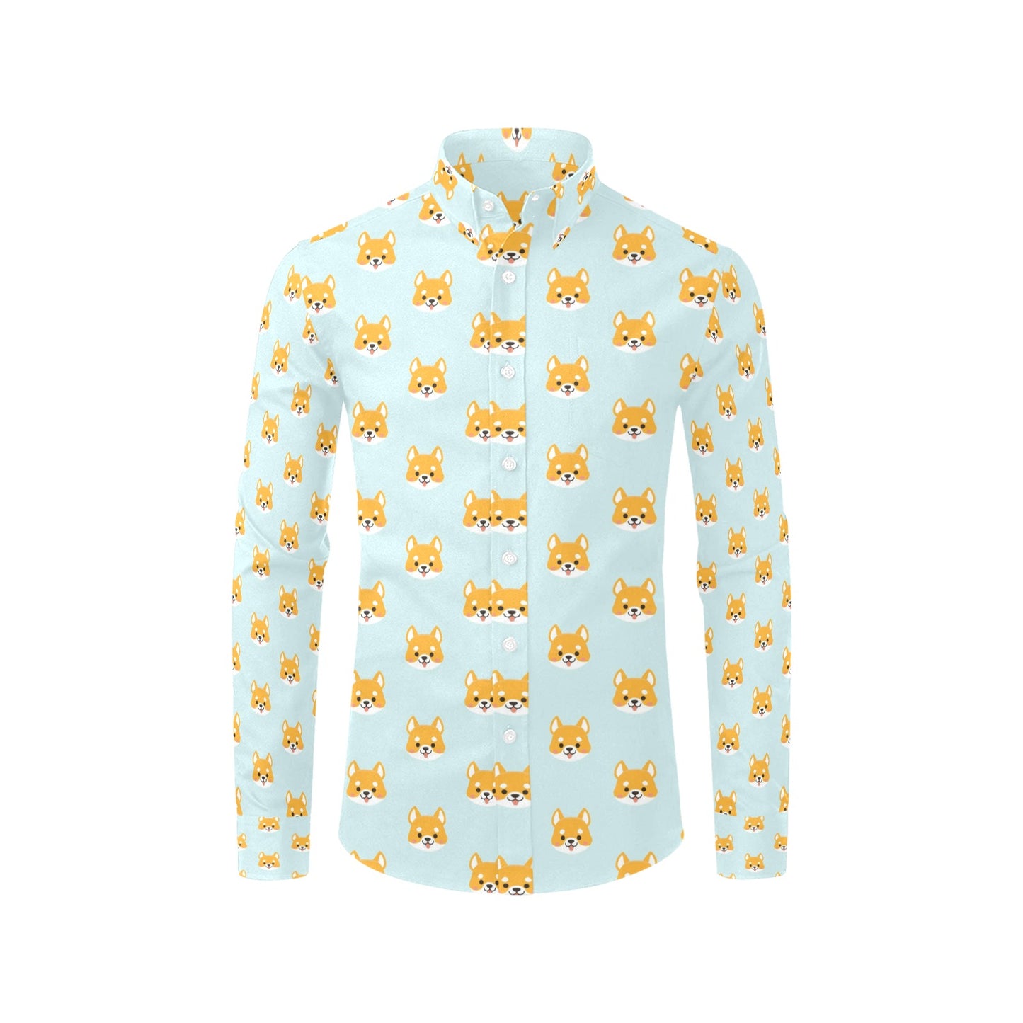 Shiba Inu Print Design LKS301 Men's Long Sleeve Dress Shirt