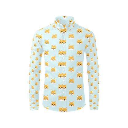 Shiba Inu Print Design LKS301 Men's Long Sleeve Dress Shirt