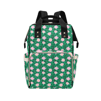 Water Lily Print Design LKS303 Diaper Bag Backpack