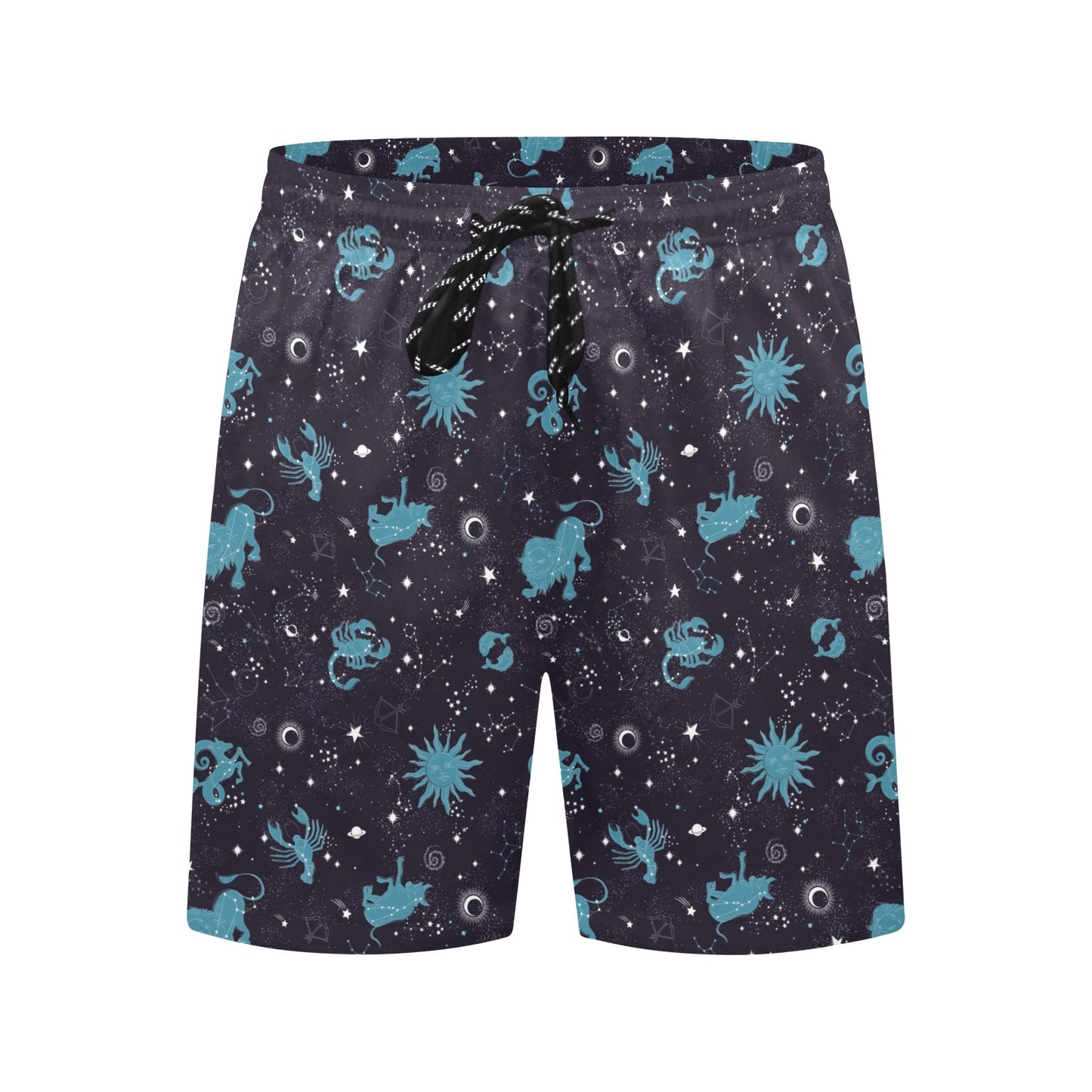 Zodiac Print Design LKS303 Men's Swim Trunks Beach Shorts