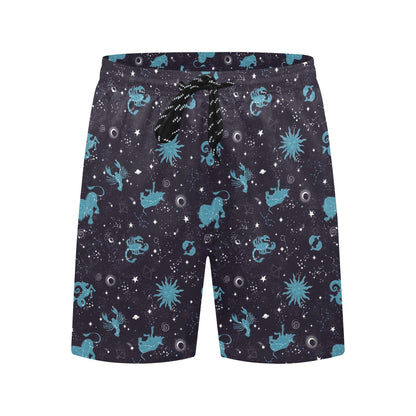 Zodiac Print Design LKS303 Men's Swim Trunks Beach Shorts
