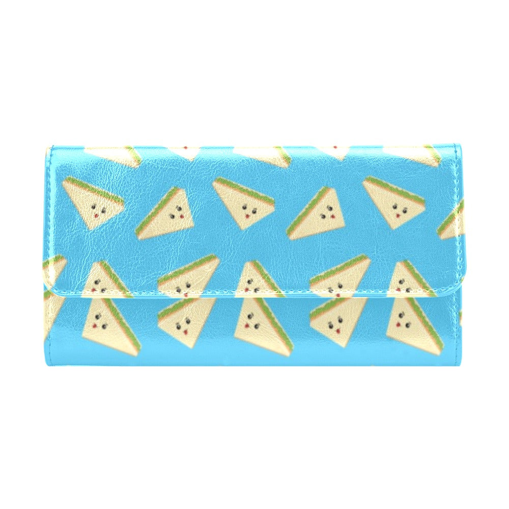 Sandwich Emoji Print Design LKS305 Women's Trifold Wallet