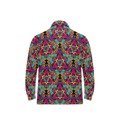 Trippy Print Design LKS303 Long Sleeve Polo Shirt For Men's