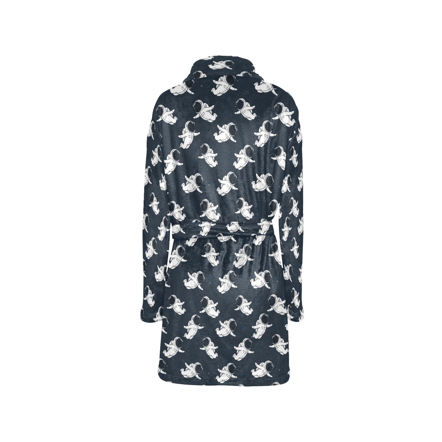 Astronaut Pattern Print Design 02 Women's Fleece Robe
