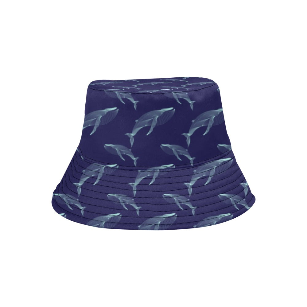 Blue Whale Print Design LKS402 Unisex Bucket Hat