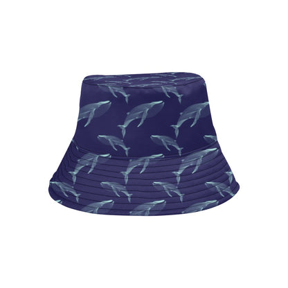 Blue Whale Print Design LKS402 Unisex Bucket Hat