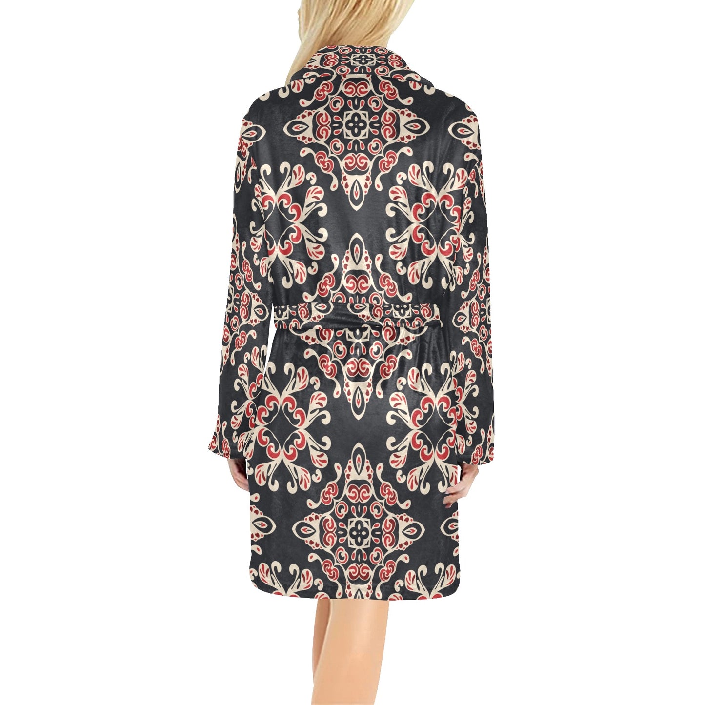 Medallion Pattern Print Design 01 Women's Fleece Robe
