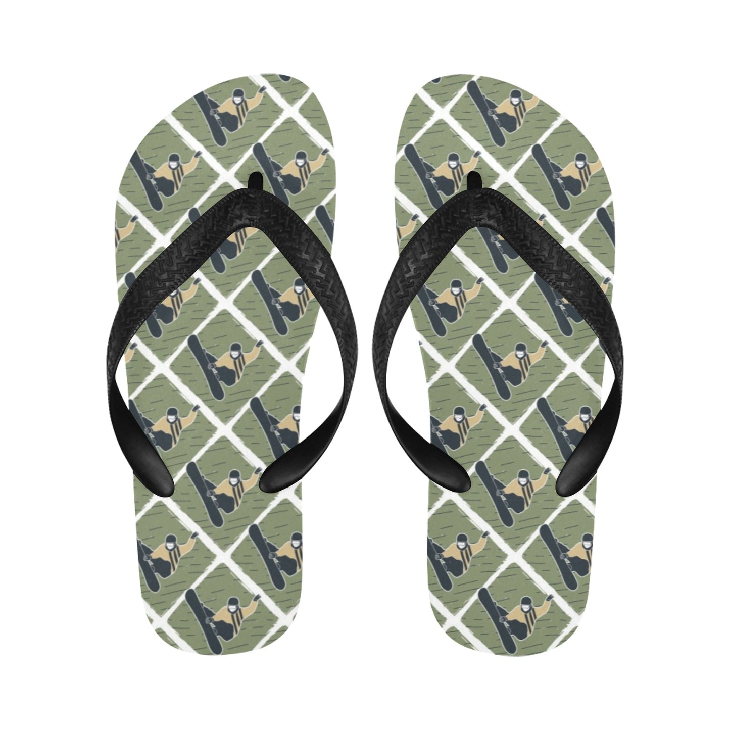 Snowboard Man Print Design LKS302 Flip Flops