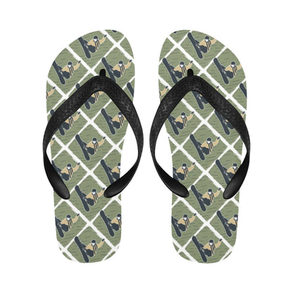 Snowboard Man Print Design LKS302 Flip Flops