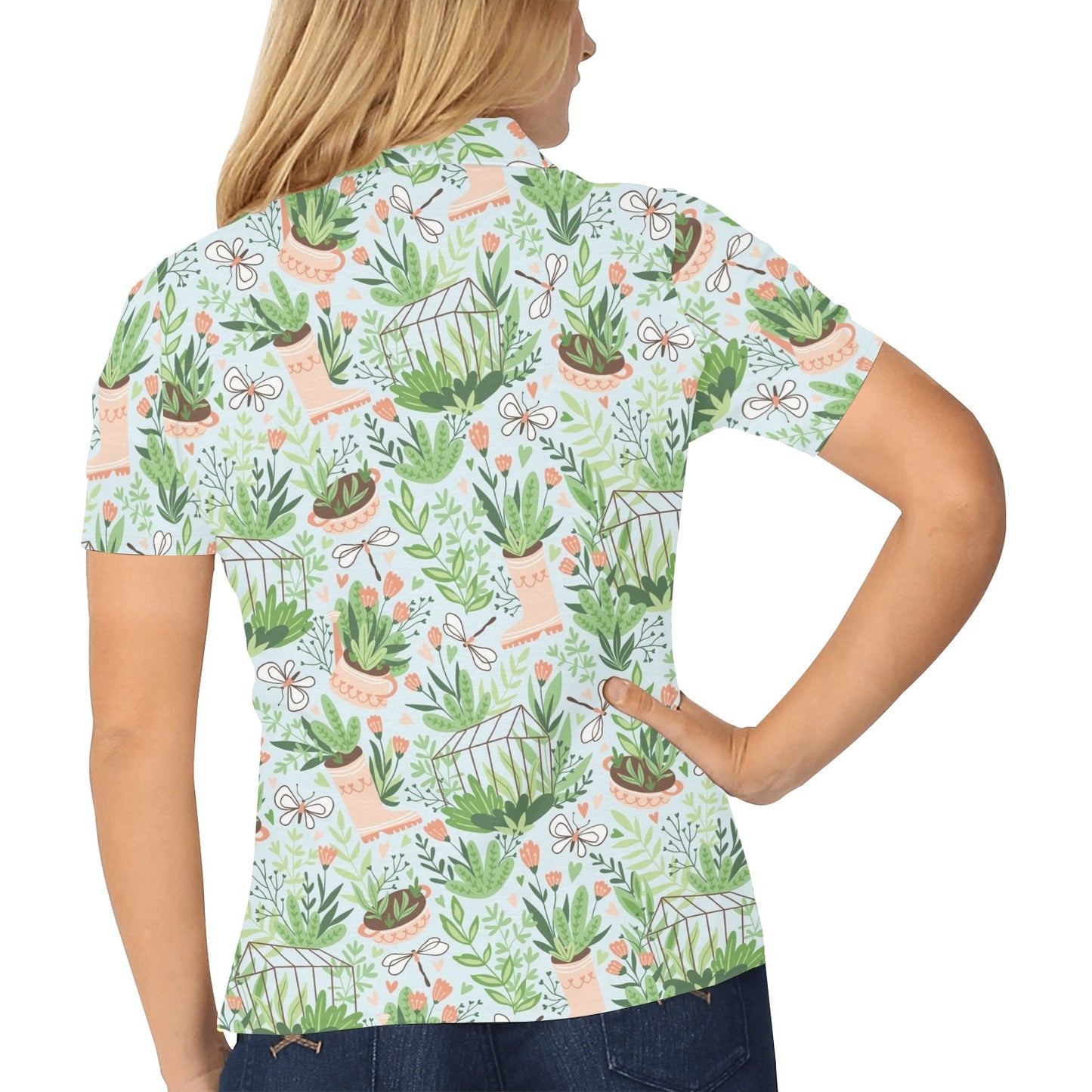 Gardening Pattern Print Design G04 Women's Polo Shirt