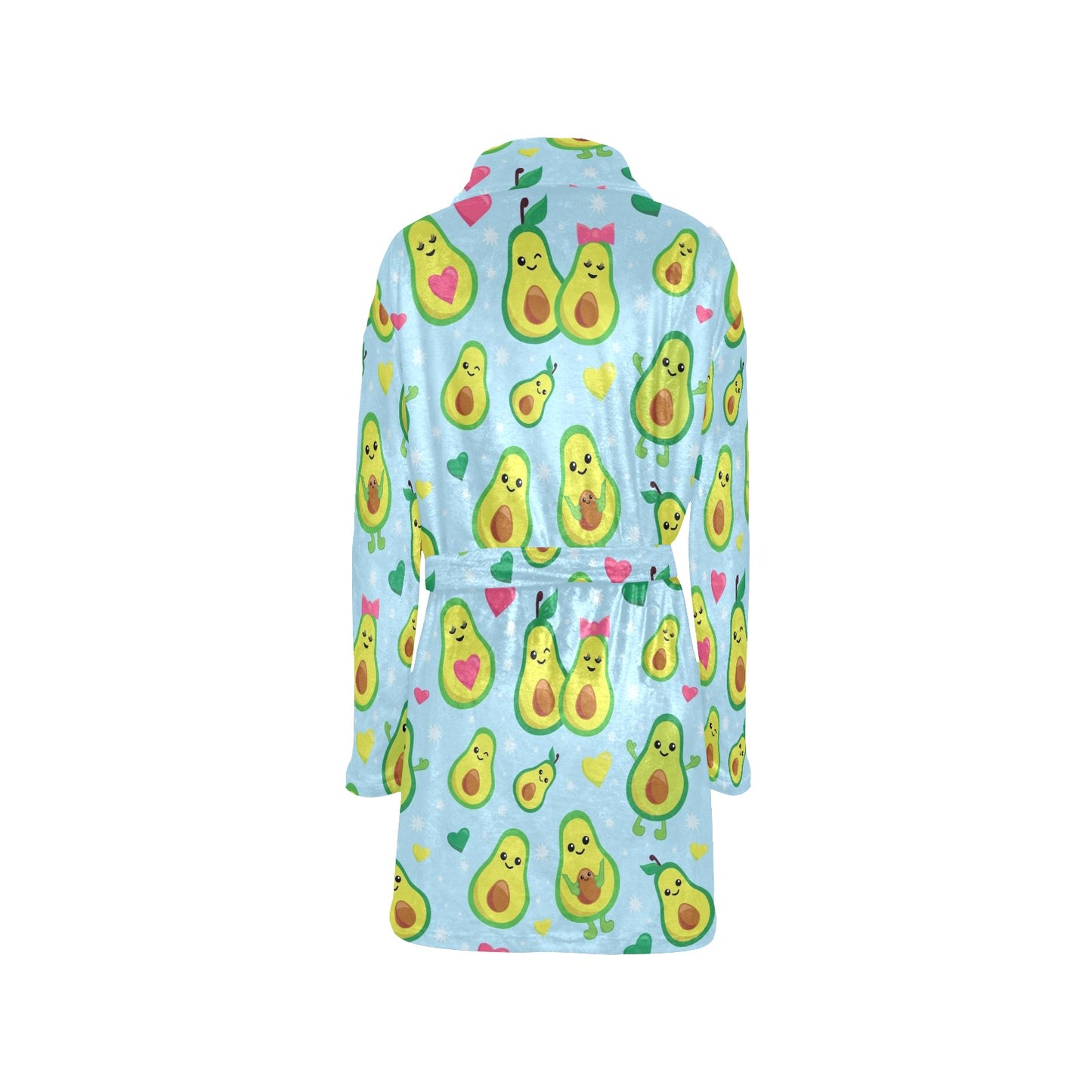 Avocado Pattern Print Design AC09 Women's Fleece Robe