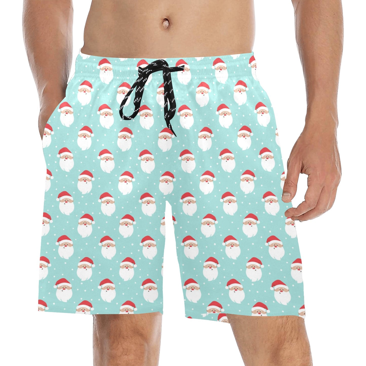 Santa Print Design LKS308 Men's Swim Trunks Beach Shorts