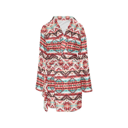 Aztec Western Style Print Pattern Women's Fleece Robe