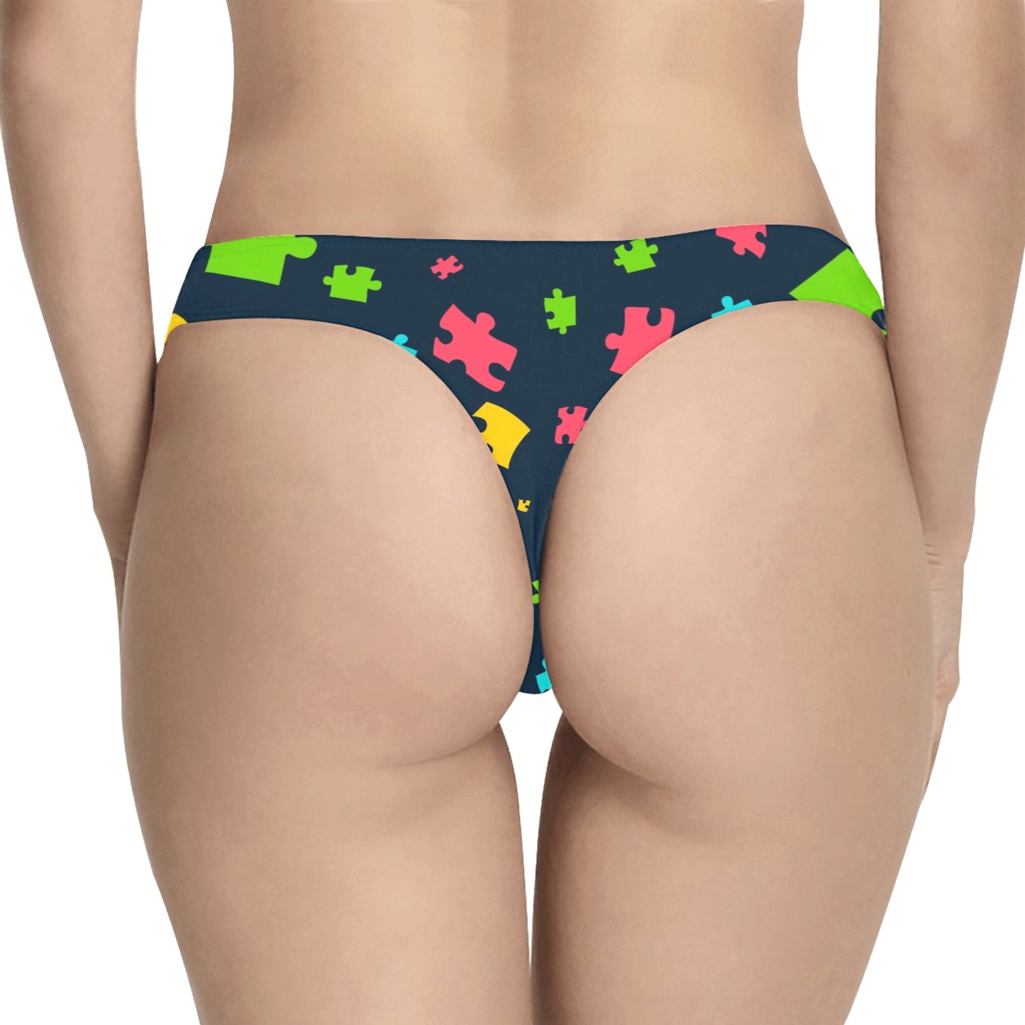 Autism Awareness Colorful Design Print Women's Thongs