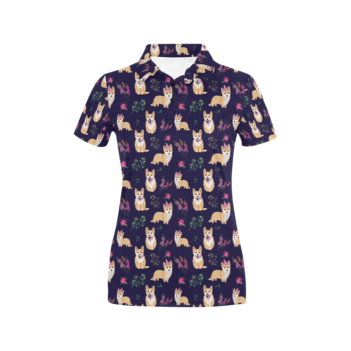 Pembroke Welsh Corgis Pattern Print Design A06 Women's Polo Shirt