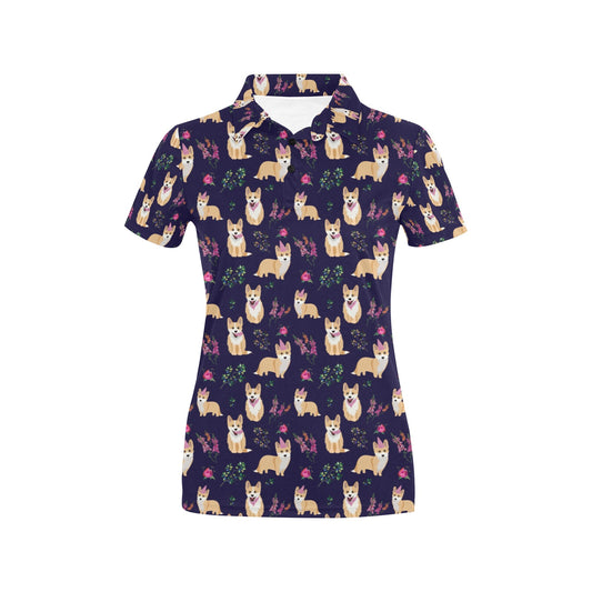 Pembroke Welsh Corgis Pattern Print Design A06 Women's Polo Shirt