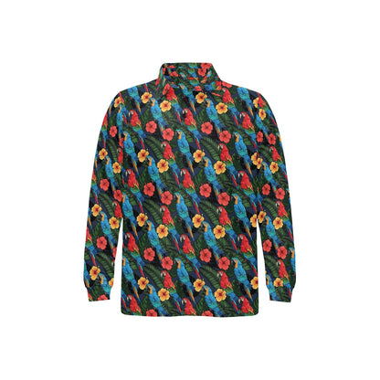 Parrot Pattern Print Design A01 Long Sleeve Polo Shirt For Men's