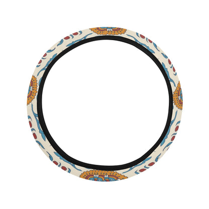 Suzani Print Design LKS301 Steering Wheel Cover with Elastic Edge
