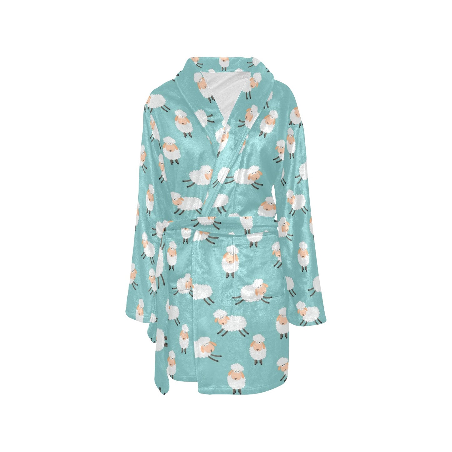 Sheep Print Design LKS406 Women's Fleece Robe