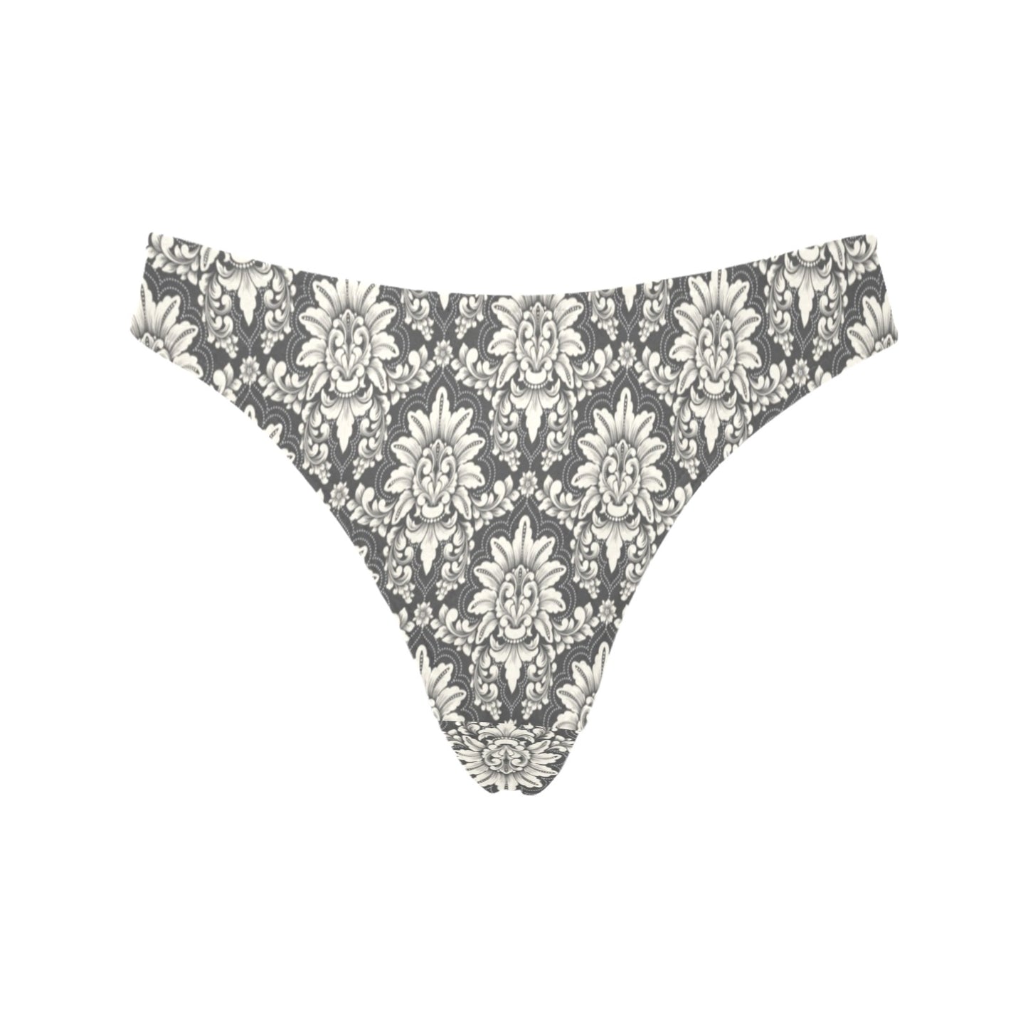 Damask Elegant Print Pattern Women's Thongs