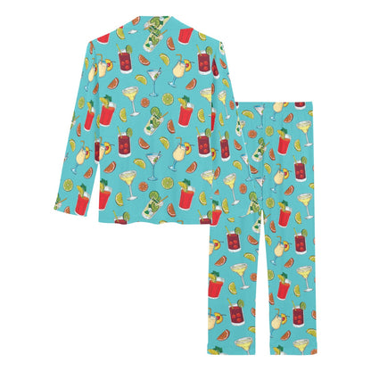 Cocktail Pattern Print Design 05 Women's Long Pajama Set