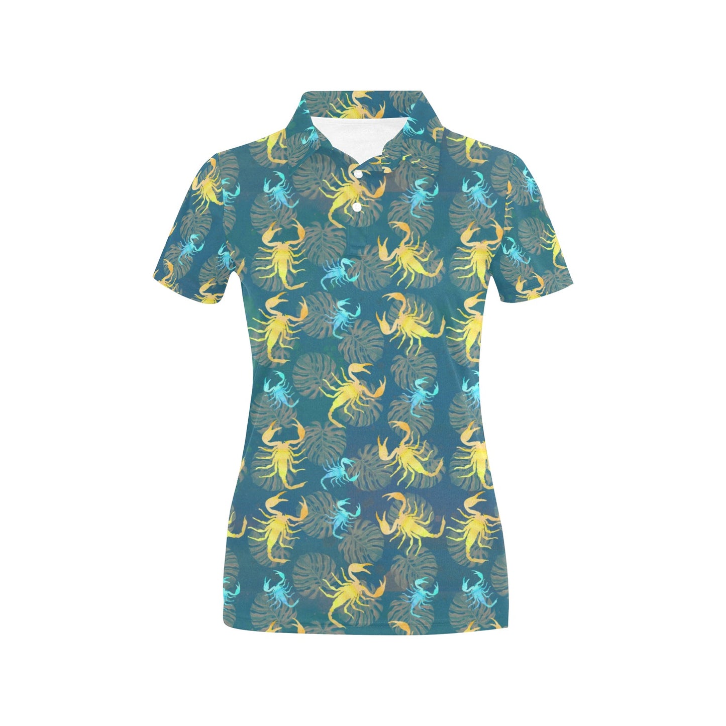 Scorpion Pattern Print Design 02 Women's Polo Shirt