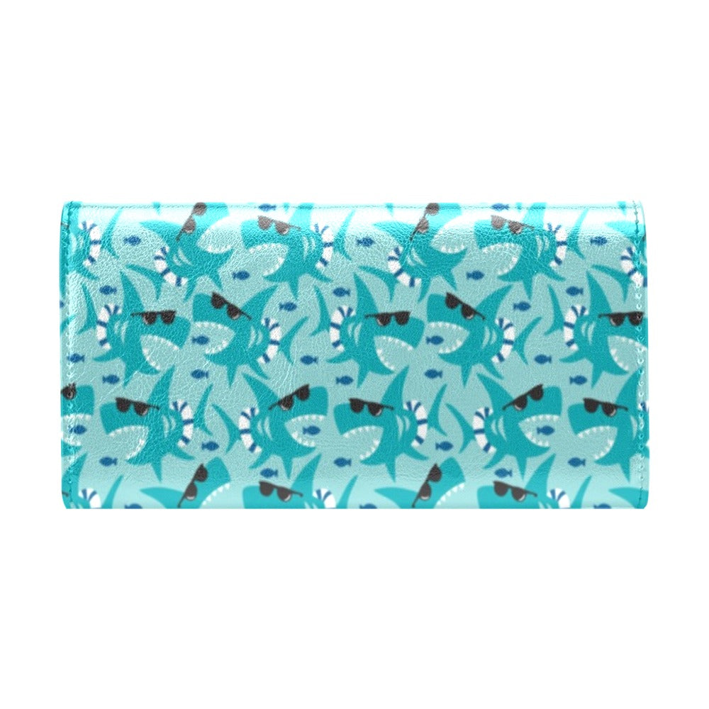 Shark Cute Print Design LKS302 Women's Trifold Wallet