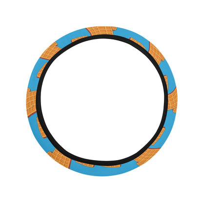 Waffle Print Design LKS304 Steering Wheel Cover with Elastic Edge
