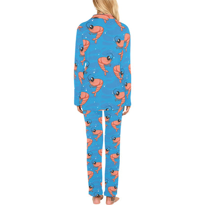 Prawn Cute Pattern Print Design 03 Women's Long Pajama Set