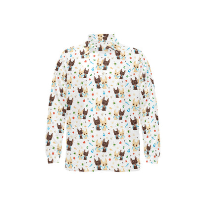 Chihuahua Pattern Print Design 06 Long Sleeve Polo Shirt For Men's