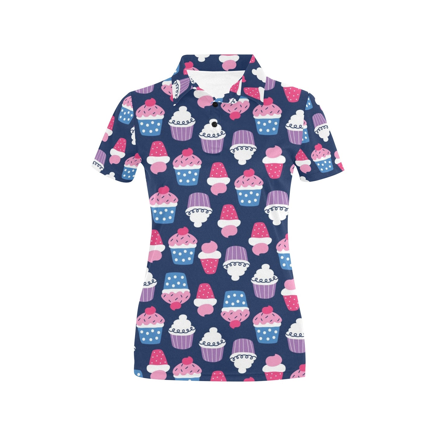 Cupcake Pattern Print Design CP04 Women's Polo Shirt