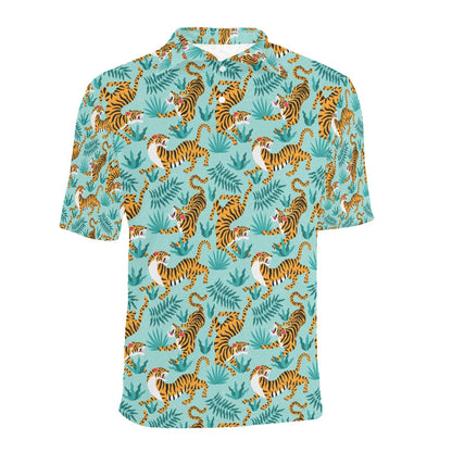 Tiger Print Design LKS304 Men Polo Shirt