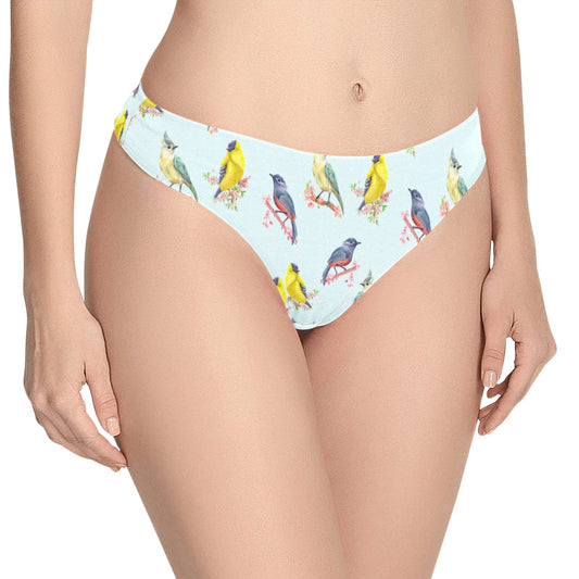 Bird Sweet Themed Print Pattern Women's Thongs