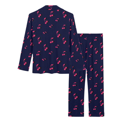 Cherry Pattern Print Design 02 Women's Long Pajama Set